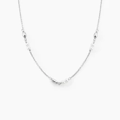 Collier Felisia Argent Blanc Cristaux De Swarovski