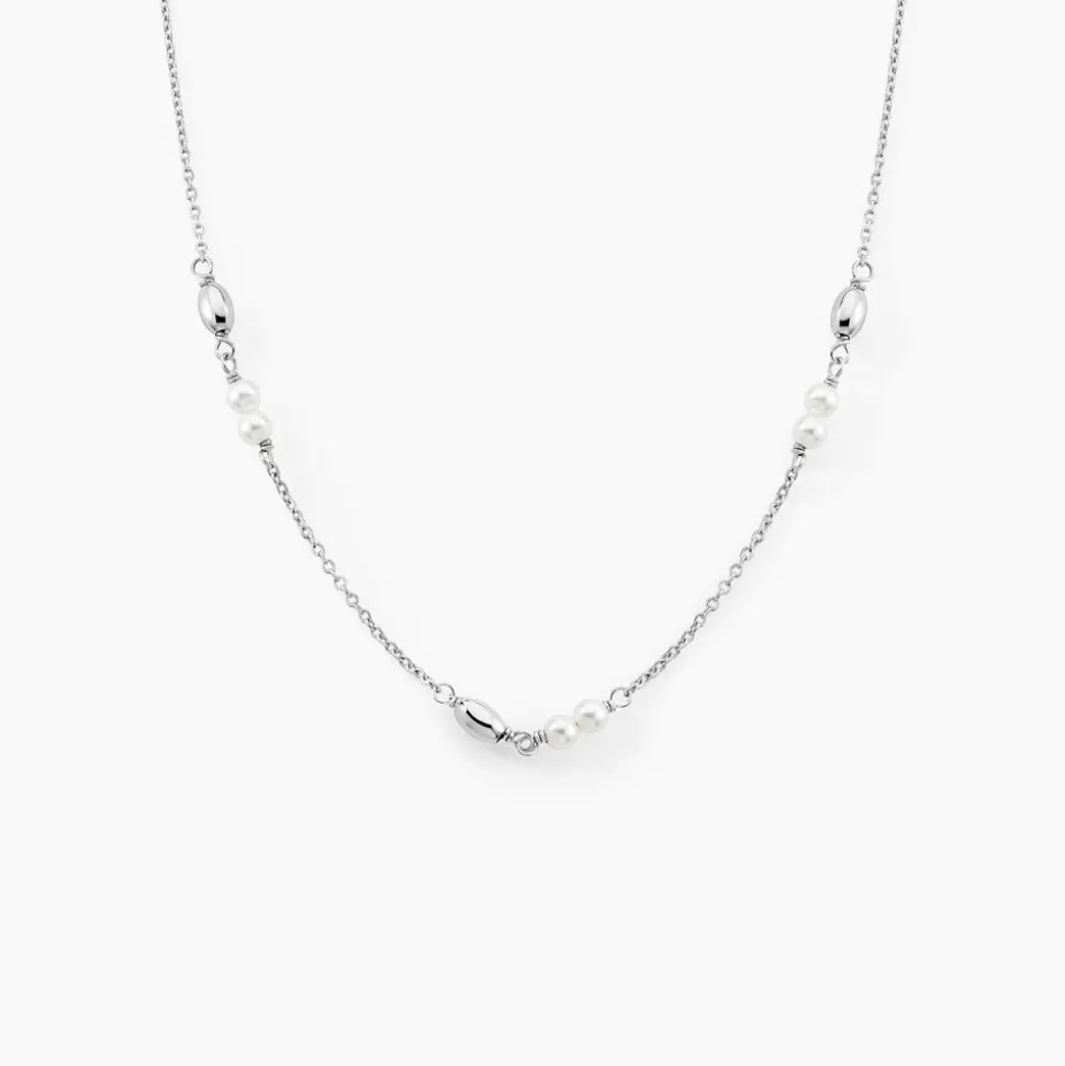 Collier Felisia Argent Blanc Cristaux De Swarovski
