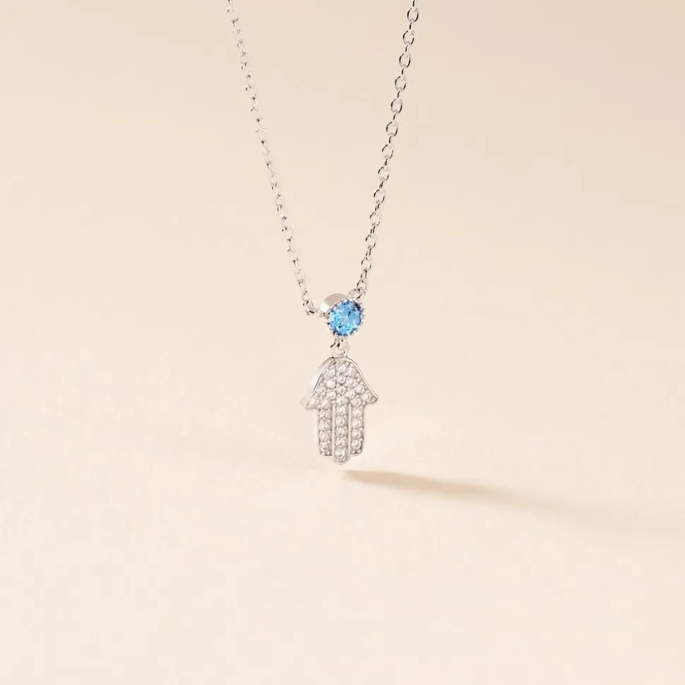 Collier Fidelma Argent Blanc Spinelle Oxyde De Zirconium