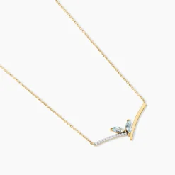 Collier Florelys Or Jaune Topaze Oxyde De Zirconium