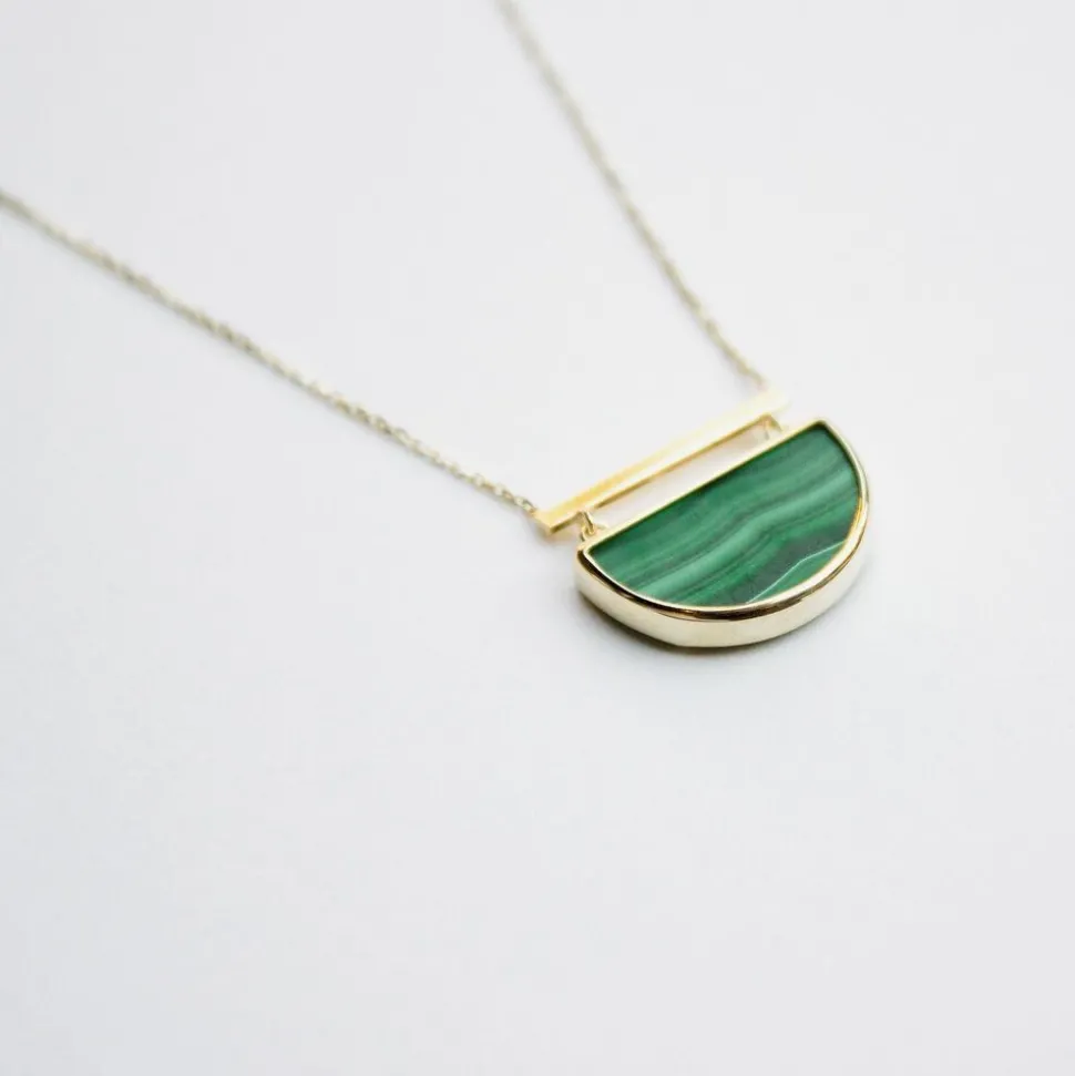 Collier Florica Or Jaune Malachite