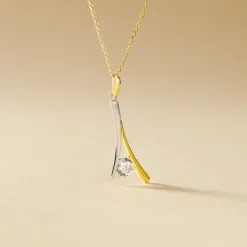 Collier Formev Or Bicolore Oxyde De Zirconium
