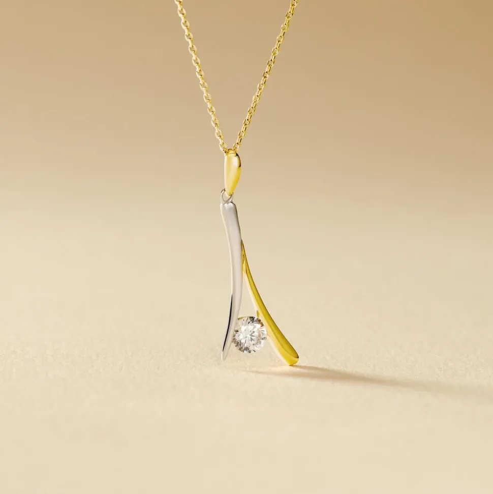 Collier Formev Or Bicolore Oxyde De Zirconium
