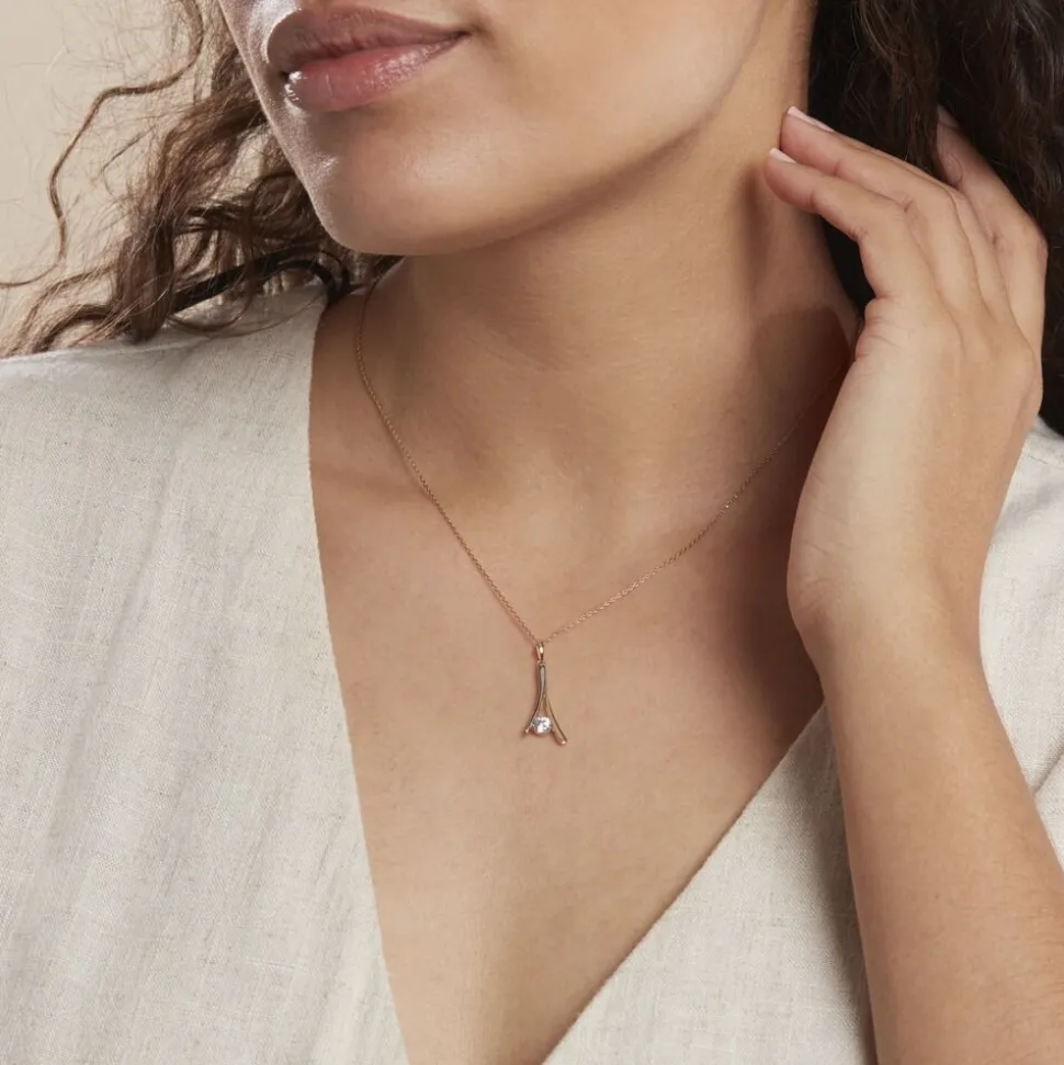 Collier Formev Or Bicolore Oxyde De Zirconium
