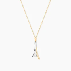 Collier Formev Or Bicolore Oxyde De Zirconium