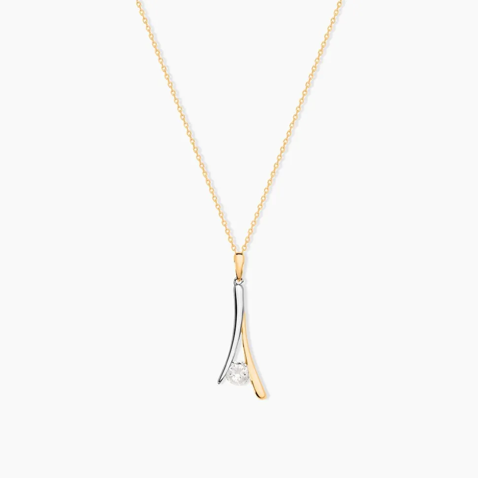 Collier Formev Or Bicolore Oxyde De Zirconium