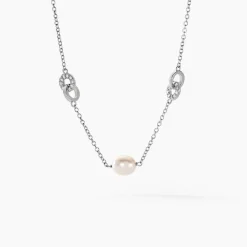 Collier Gaetane Argent Blanc Perle De Culture Oxyde De Zirconium|Marc Orian