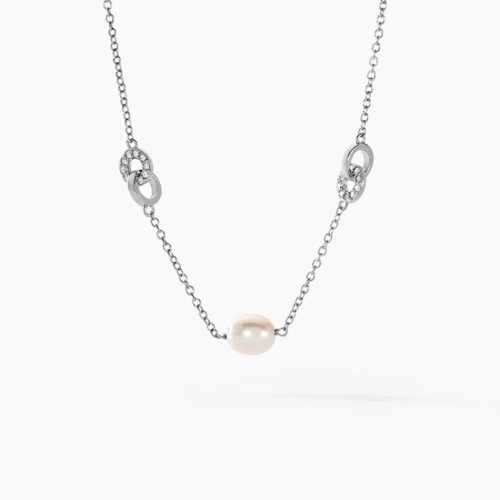 Collier Gaetane Argent Blanc Perle De Culture Oxyde De Zirconium|Marc Orian