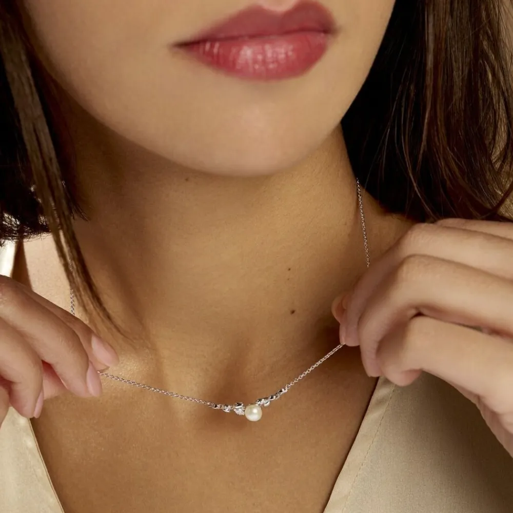 Collier Giambattista Argent Blanc Perle De Culture Oxyde De Zirconium|Marc Orian New
