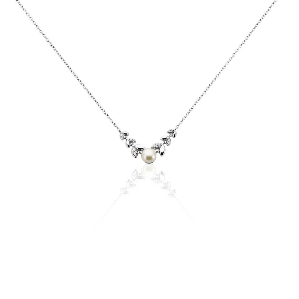 Collier Giambattista Argent Blanc Perle De Culture Oxyde De Zirconium|Marc Orian New