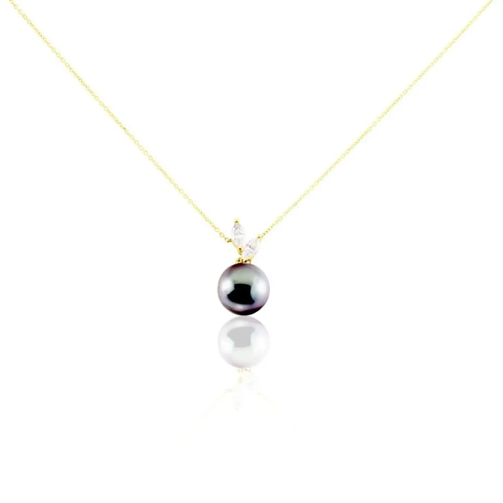 Collier Giuseppe Or Jaune Perle De Tahiti Oxyde Zirconium|Marc Orian Sale