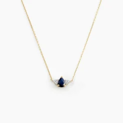 Collier Glykeria Or Jaune Saphir Diamant