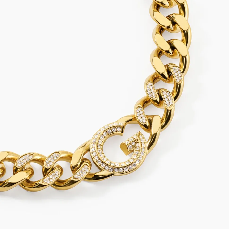 Collier Guess G Crystal Acier Jaune Oxyde De Zirconium