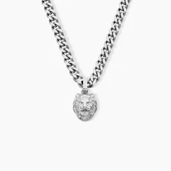 Collier Guess Lion King Acier Blanc|GUESS BIJOUX Discount