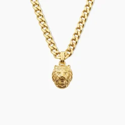 Collier Guess Lion King Acier Jaune|GUESS BIJOUX Outlet