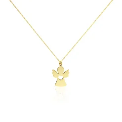 Collier Hallie Ange Et Coeur Or Jaune