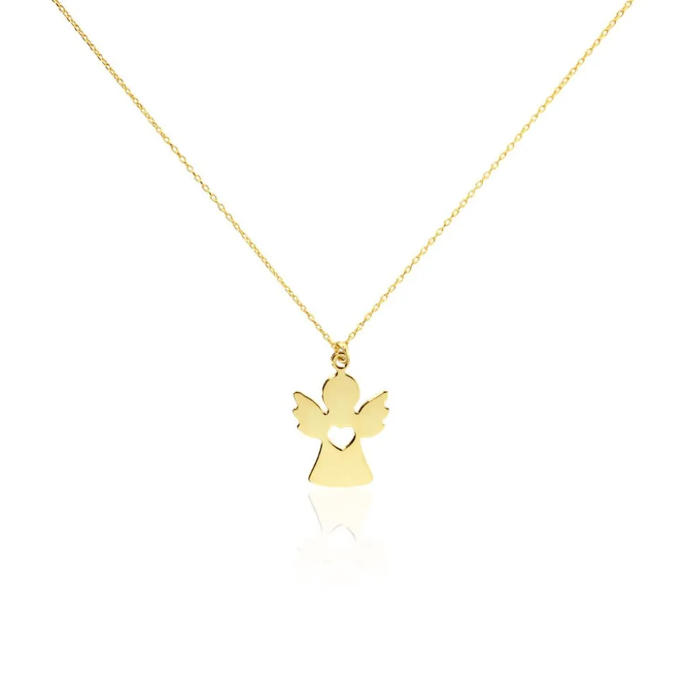 Collier Hallie Ange Et Coeur Or Jaune