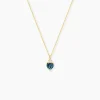 Collier Heart Or Jaune Topaze Oxyde De Zirconium