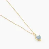 Collier Heart Or Jaune Topaze Oxyde De Zirconium