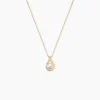 Collier Helin Or Jaune Perle De Culture Et Oxyde De Zirconium