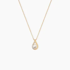 Collier Helin Or Jaune Perle De Culture Et Oxyde De Zirconium