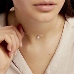 Collier Hildana Or Blanc Oxyde De Zirconium|Marc Orian Best
