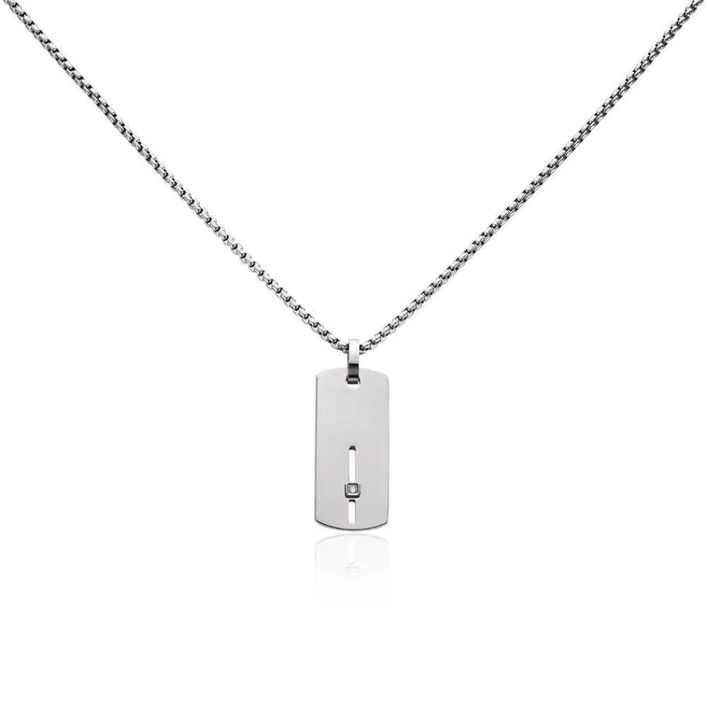 Collier Iefan Acier Blanc Oxyde De Zirconium|Marc Orian Clearance