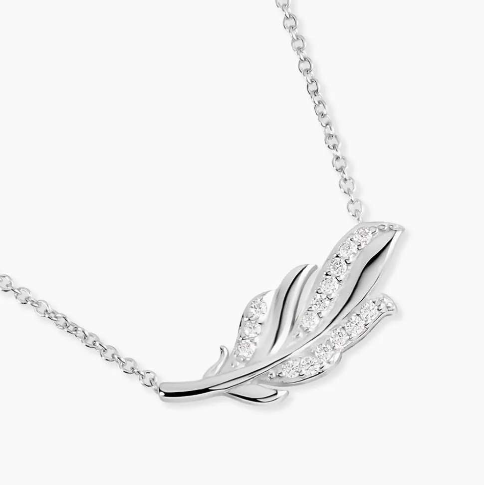 Collier Isae Argent Blanc Oxyde De Zirconium