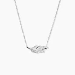 Collier Isae Argent Blanc Oxyde De Zirconium