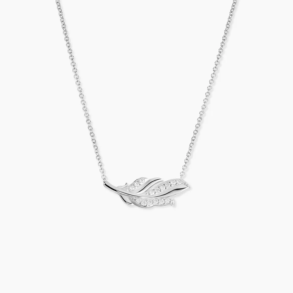 Collier Isae Argent Blanc Oxyde De Zirconium