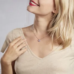 Collier Isin Argent Blanc Pierre De Synthese|Marc Orian