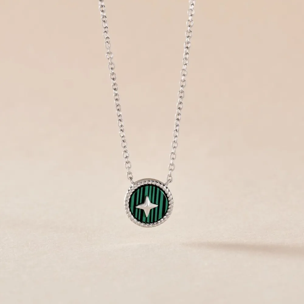 Collier Izarra Argent Blanc Malachite|Marc Orian