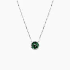 Collier Izarra Argent Blanc Malachite|Marc Orian