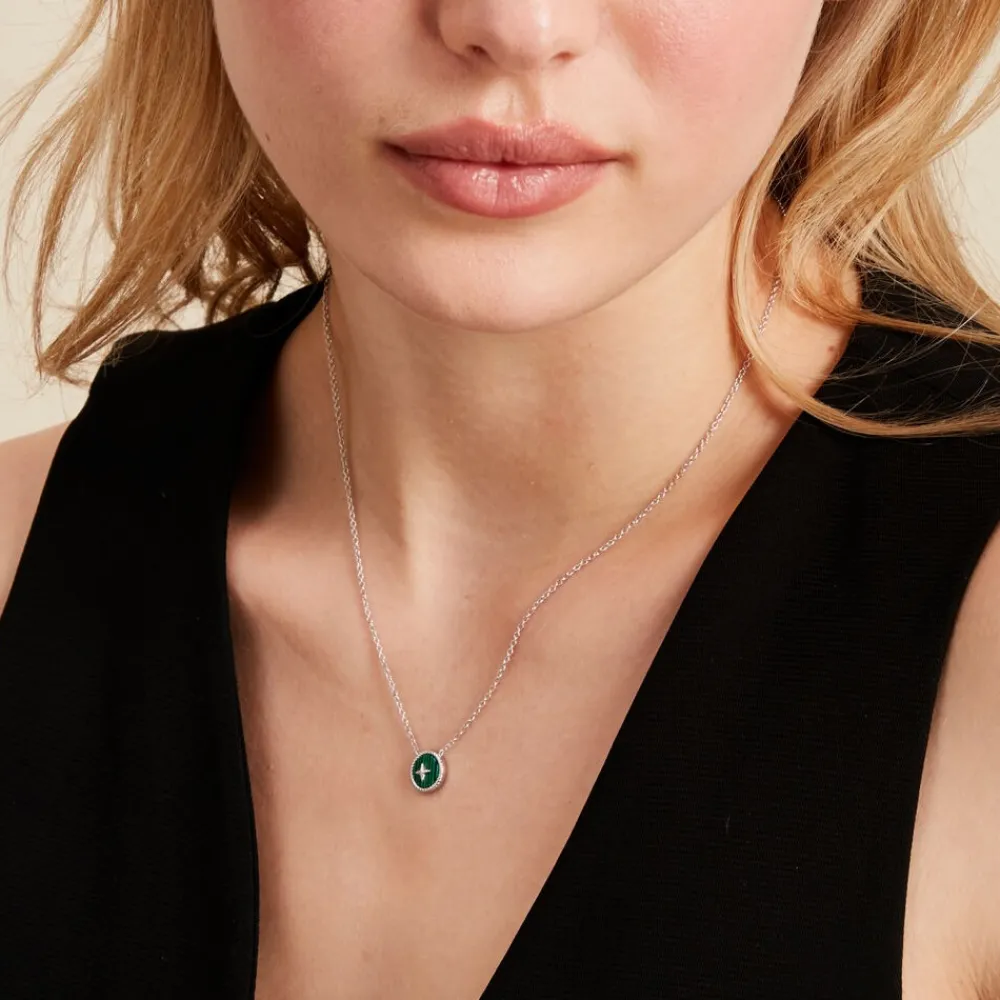 Collier Izarra Argent Blanc Malachite|Marc Orian