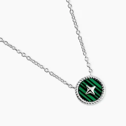 Collier Izarra Argent Blanc Malachite|Marc Orian