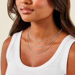 Collier Janelle Argent Blanc