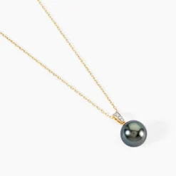 Collier Jodocus Or Jaune Perle De Tahiti Oxyde Zirconium