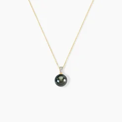 Collier Jodocus Or Jaune Perle De Tahiti Oxyde Zirconium