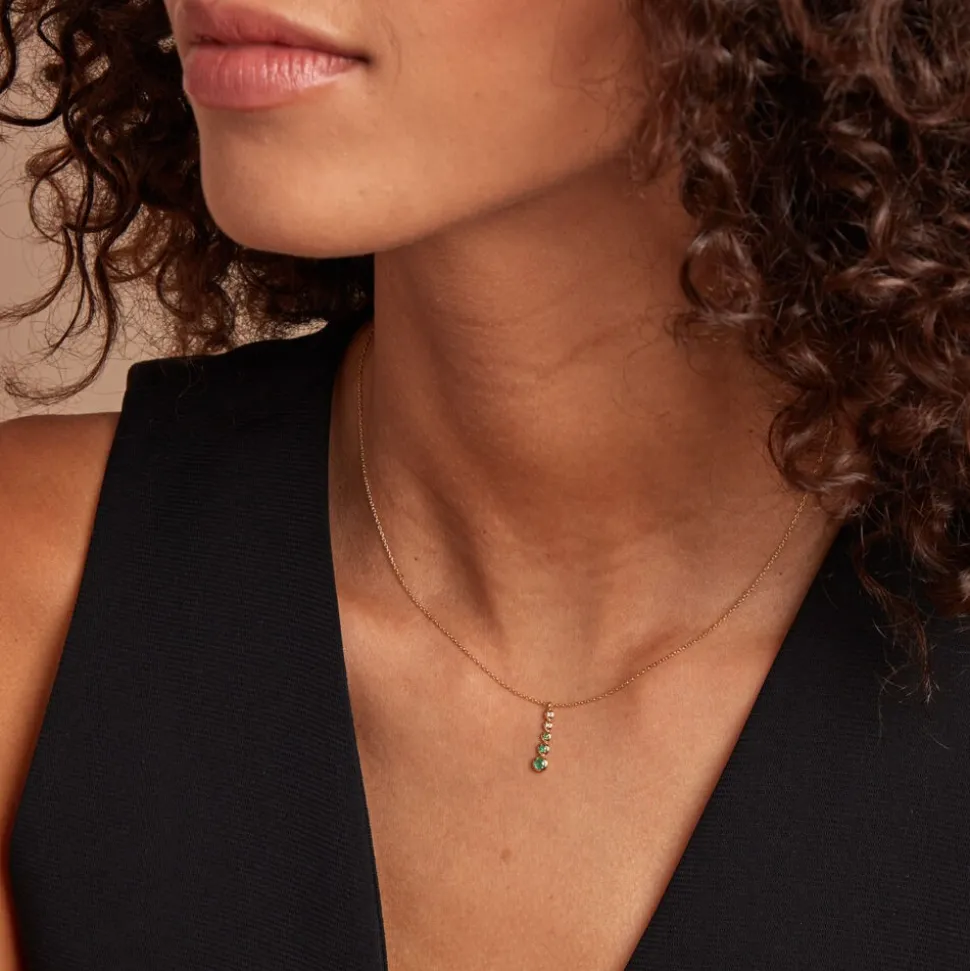 Collier Josephine Or Jaune Emeraude