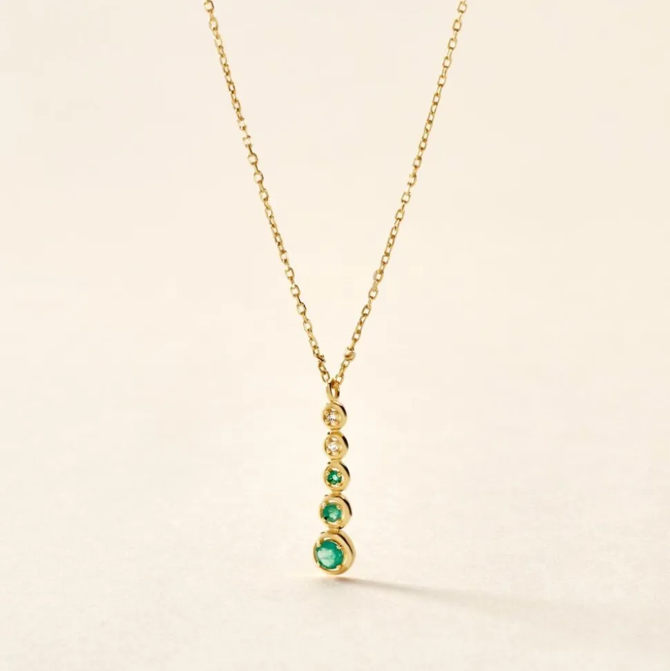 Collier Josephine Or Jaune Emeraude