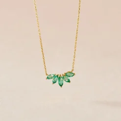 Collier Josslyn Or Jaune Emeraude