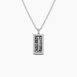 Collier Jourdan Acier Blanc Jaspe Africain