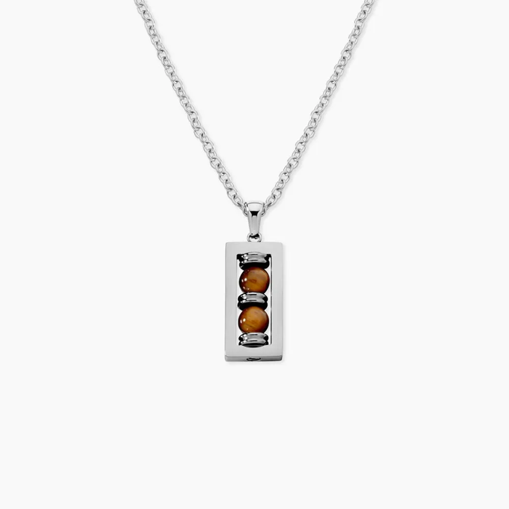 Collier Acier Blanc Oeil De Tigre|JOURDAN Best