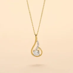 Collier Koline Or Jaune Oxyde De Zirconium