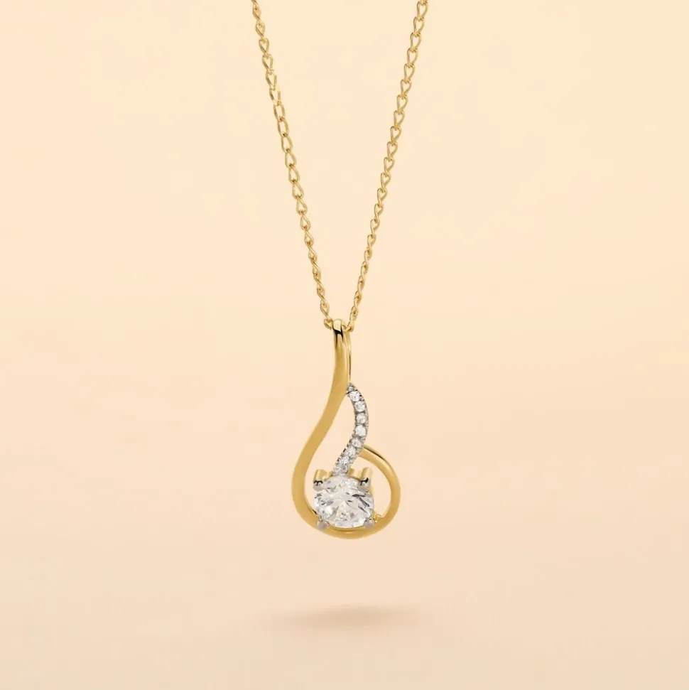 Collier Koline Or Jaune Oxyde De Zirconium