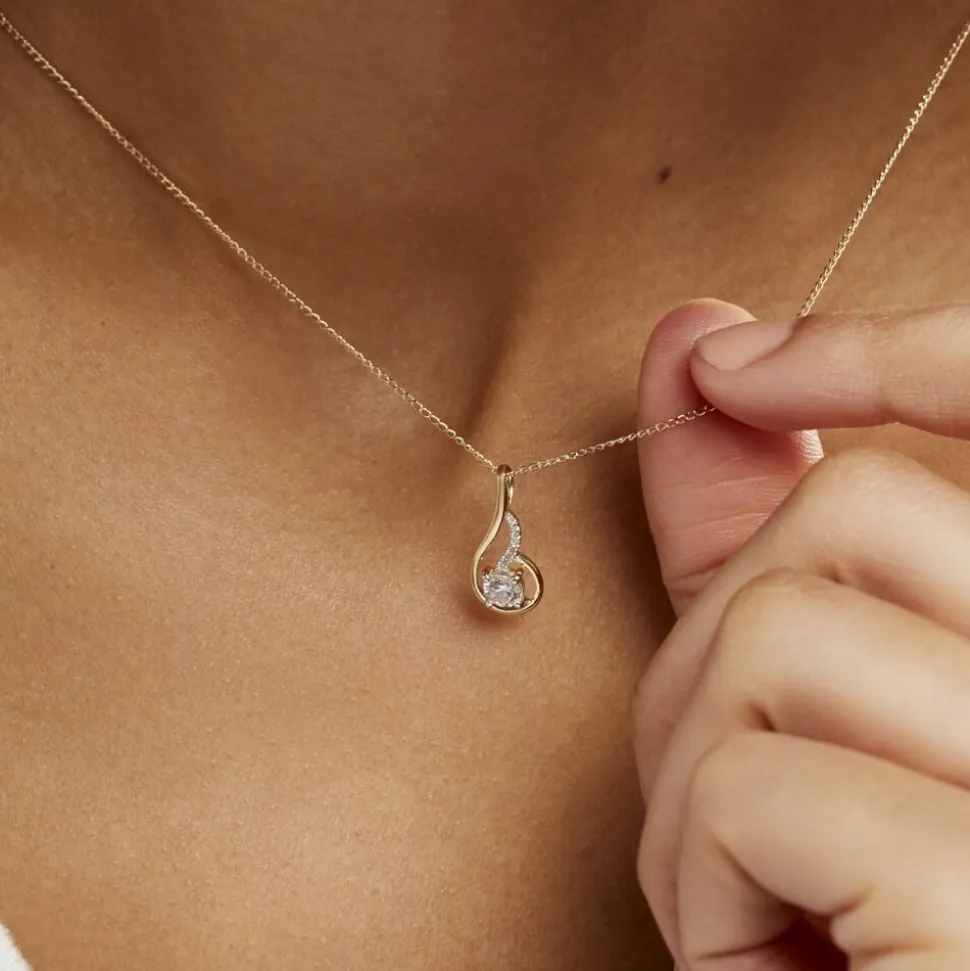 Collier Koline Or Jaune Oxyde De Zirconium