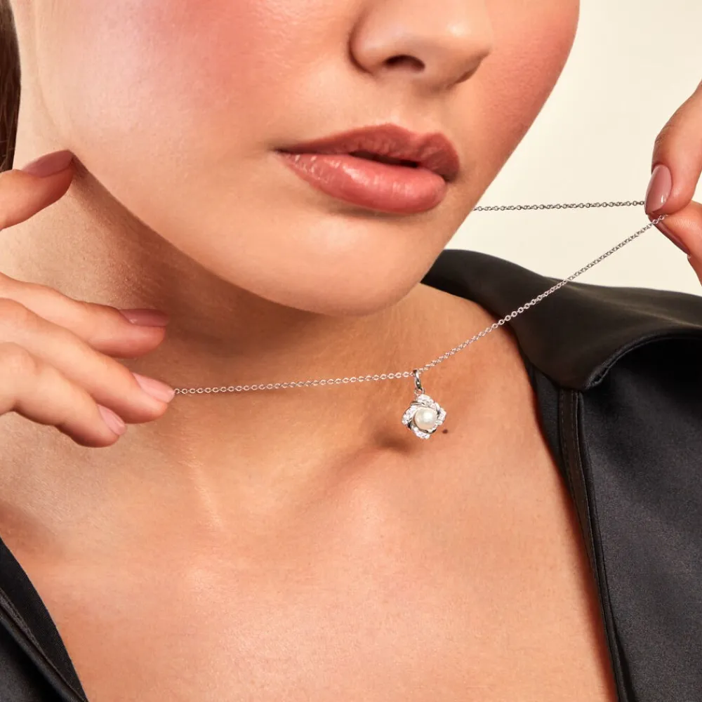 Collier Laetoria Argent Blanc Perle De Culture Oxyde De Zirconium|Marc Orian