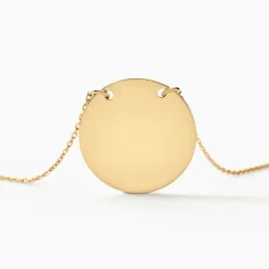Collier Leana Pastille Gravable Or Jaune