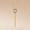 Collier L'incessante Or Jaune Malachite