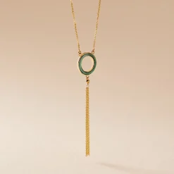 Collier L'incessante Or Jaune Malachite